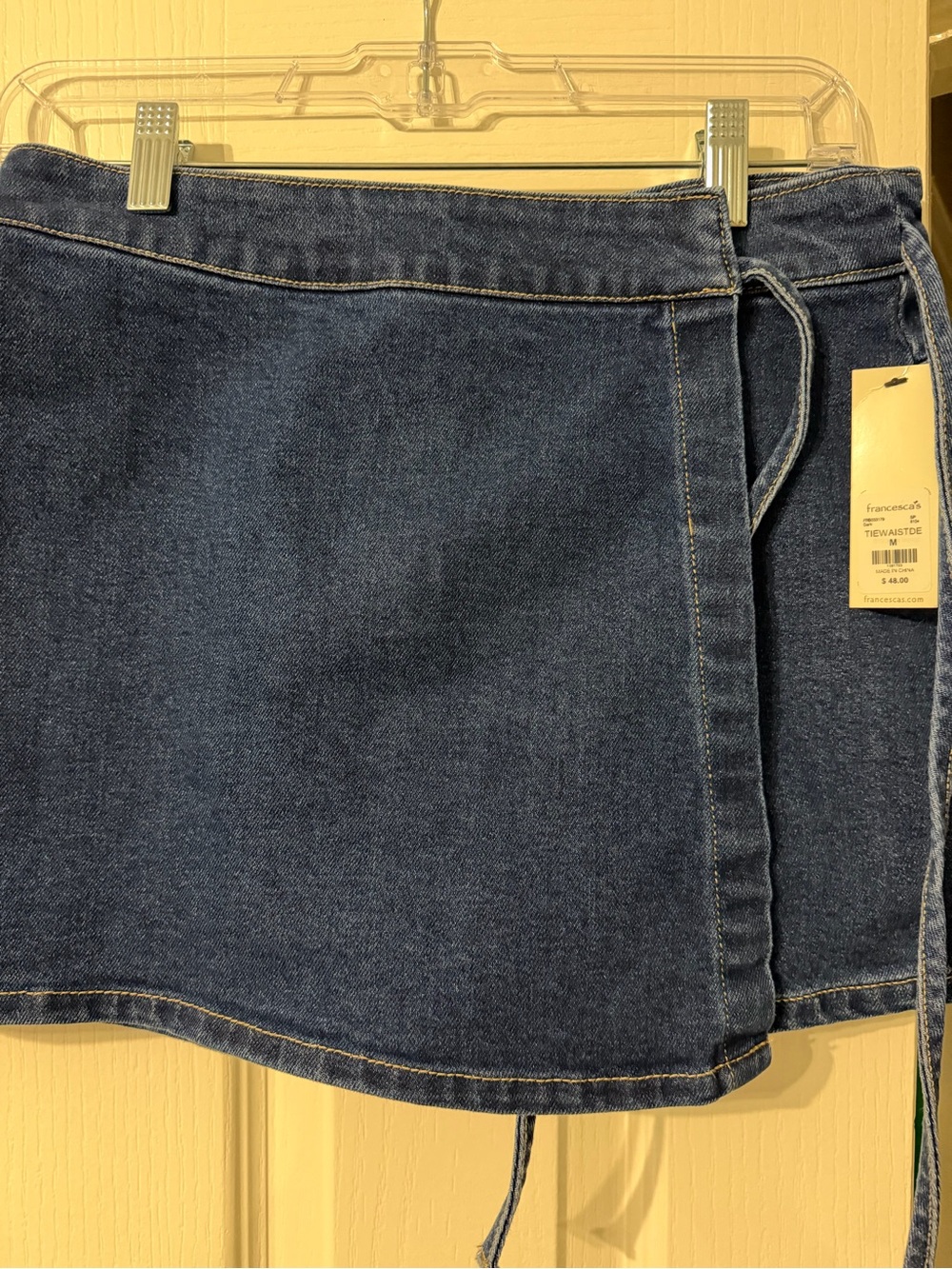 Francesca’s dark Denim Wrap Mini Skort medium nwt